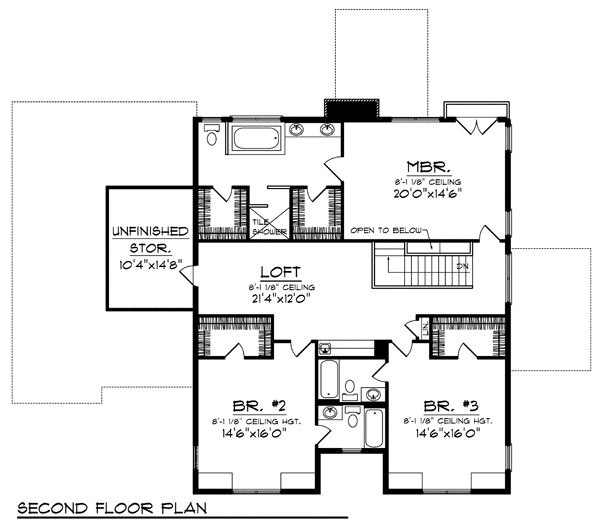 European Farmhouse Level Two of Plan 73073