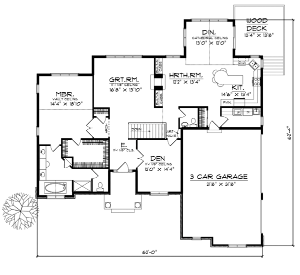 One-Story Level One of Plan 73074