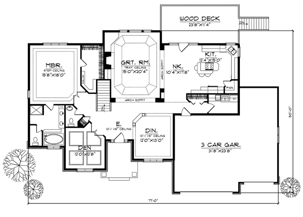 One-Story Level One of Plan 73077