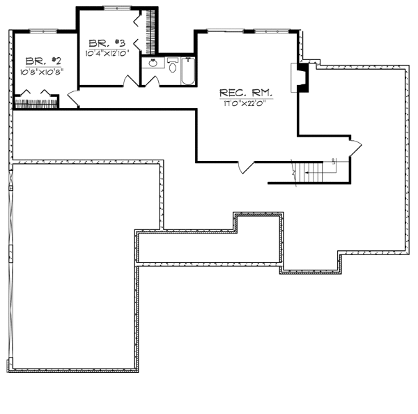 One-Story Lower Level of Plan 73078
