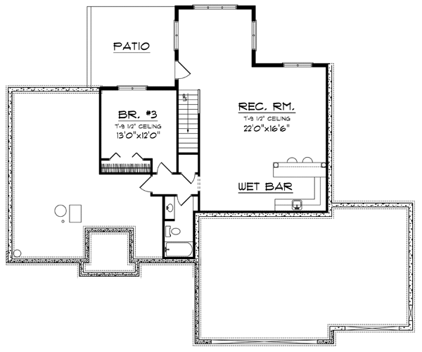 One-Story Lower Level of Plan 73082