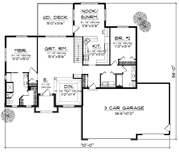 One-Story Level One of Plan 73082