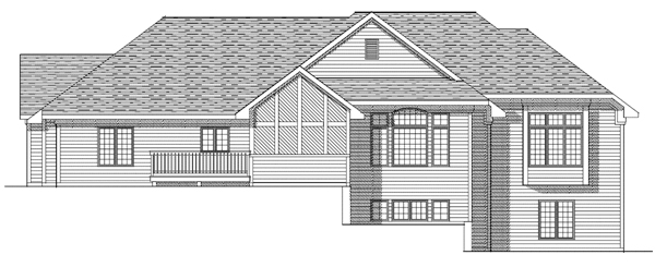 European Rear Elevation of Plan 73091