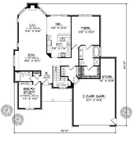 House Plan 73093 First Level Plan