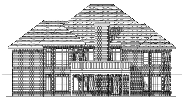 European Rear Elevation of Plan 73094