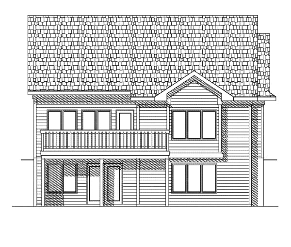 One-Story Ranch Traditional Rear Elevation of Plan 73096