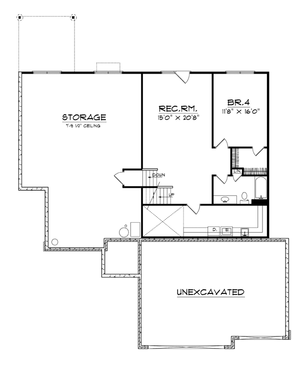 Traditional Lower Level of Plan 73097