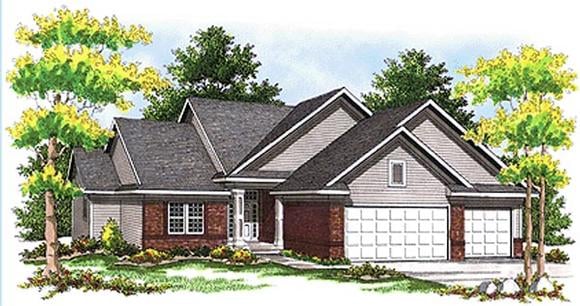 Traditional House Plan 73097 with 4 Beds, 4 Baths, 2 Car Garage Elevation