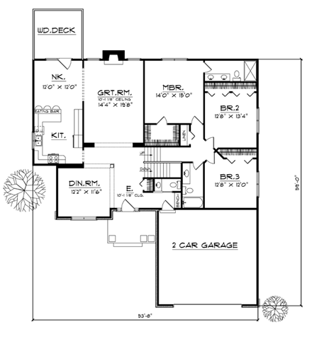House Plan 73098 First Level Plan