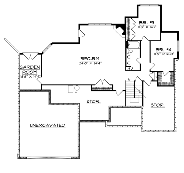 Traditional Lower Level of Plan 73099