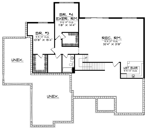 Traditional Lower Level of Plan 73107