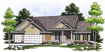 One-Story Ranch Elevation of Plan 73110