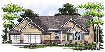 Ranch Traditional Elevation of Plan 73111
