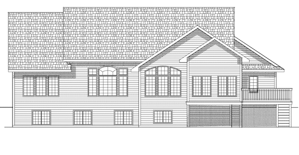 Ranch Traditional Rear Elevation of Plan 73111