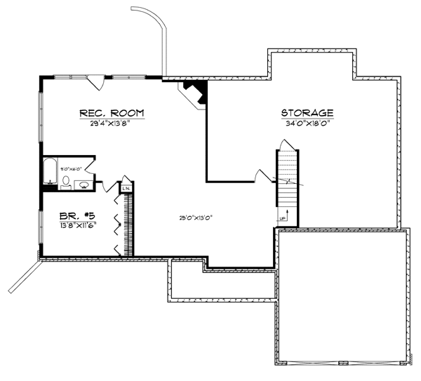 One-Story Ranch Lower Level of Plan 73112