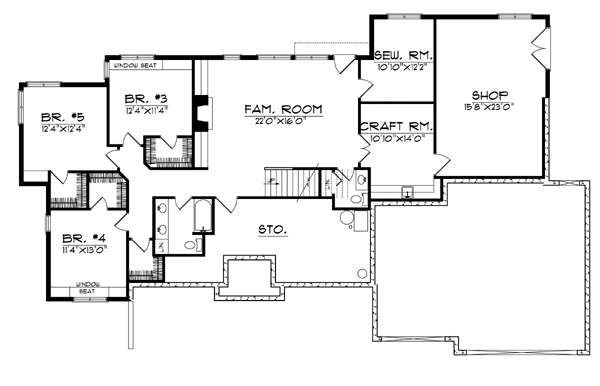 Traditional Lower Level of Plan 73113