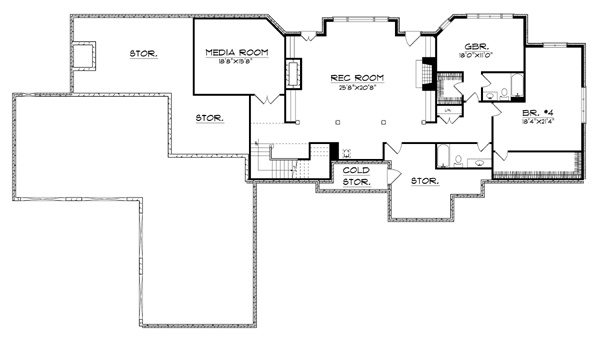 Traditional Lower Level of Plan 73114