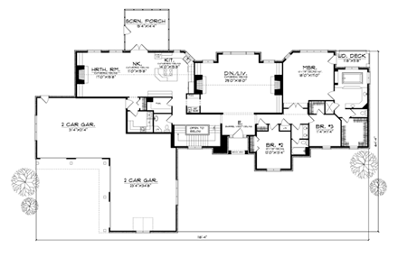 House Plan 73114 First Level Plan