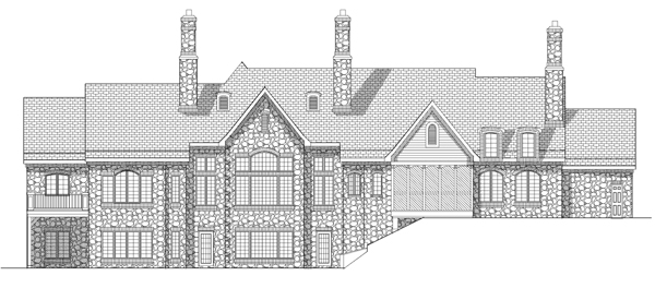Traditional Rear Elevation of Plan 73114