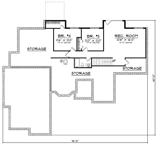 Traditional Lower Level of Plan 73115