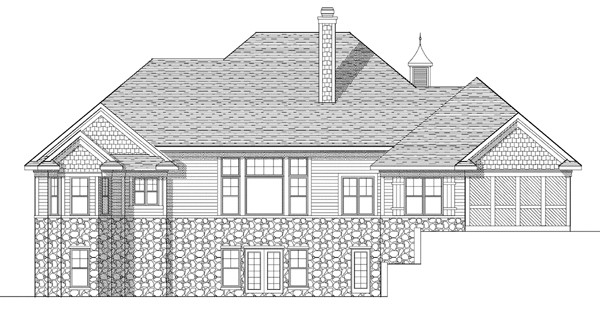 European Rear Elevation of Plan 73116