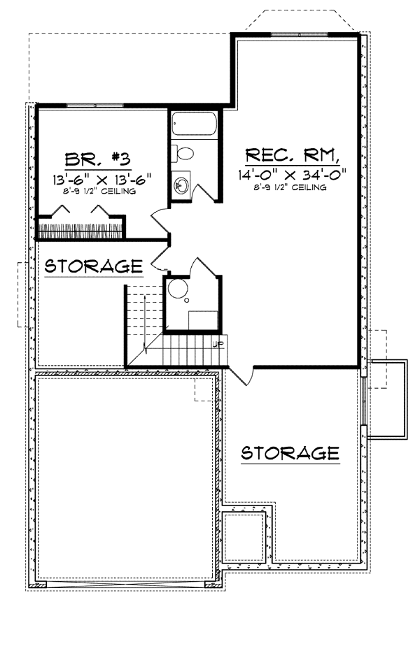 Traditional Lower Level of Plan 73117