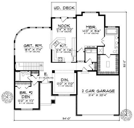 House Plan 73118 First Level Plan