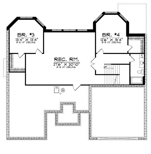 Traditional Lower Level of Plan 73119
