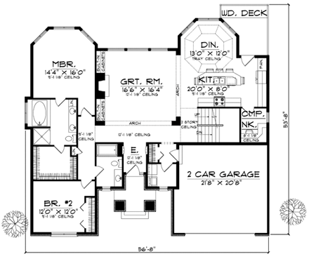 House Plan 73119 First Level Plan