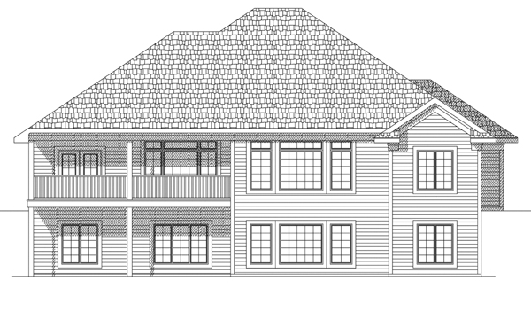 European Rear Elevation of Plan 73120