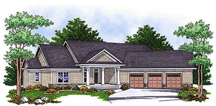 Ranch Traditional Elevation of Plan 73121