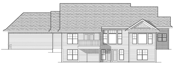 Ranch Traditional Rear Elevation of Plan 73121