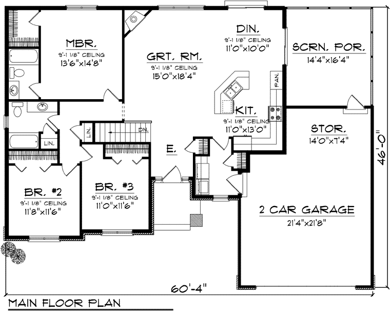 House Plan 73122 Ranch Style With 1520 Sq Ft 3 Bed 2 Bath