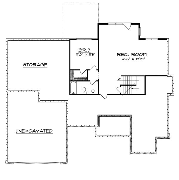 Traditional Lower Level of Plan 73124