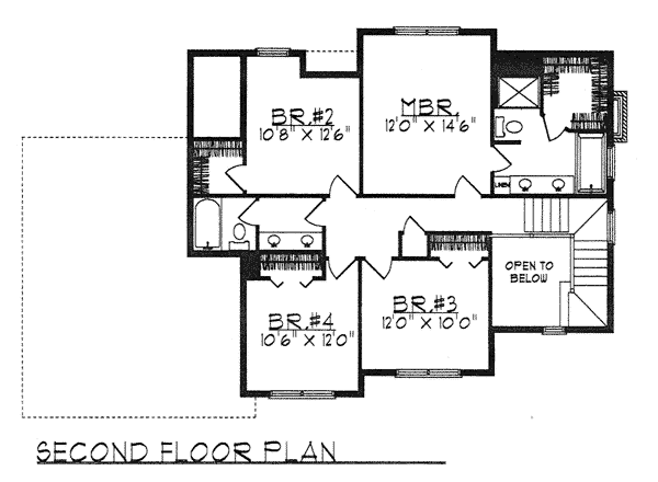 Farmhouse Level Two of Plan 73125