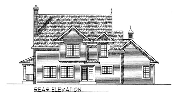 Farmhouse Rear Elevation of Plan 73125