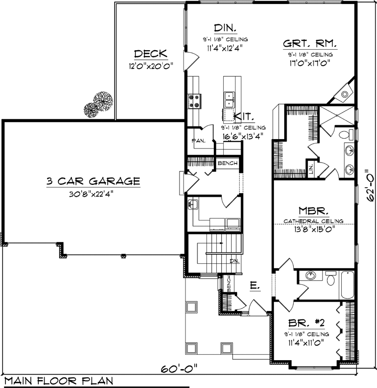 Craftsman Ranch Level One of Plan 73131