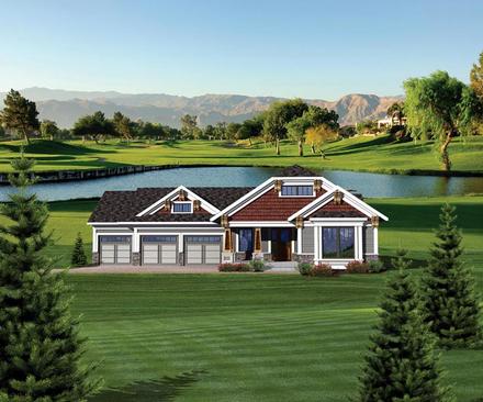 Craftsman Ranch Elevation of Plan 73131