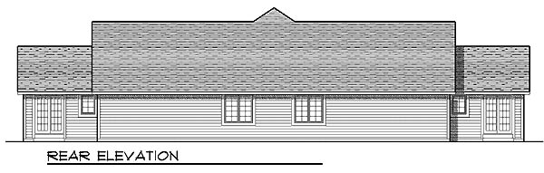 Traditional Rear Elevation of Plan 73132