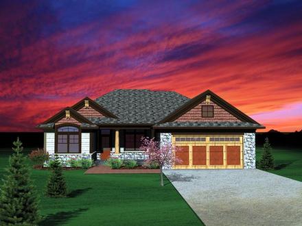 Ranch Traditional Elevation of Plan 73136
