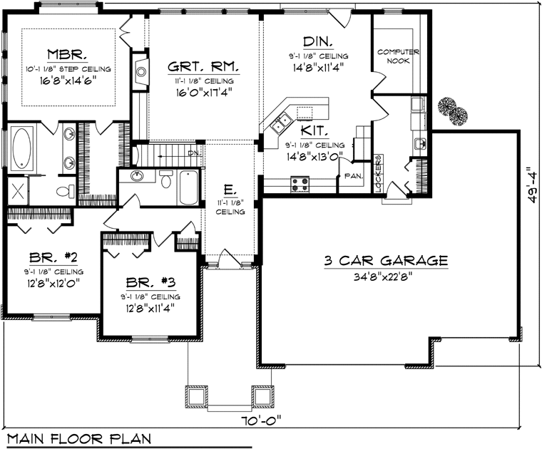 Craftsman Traditional Level One of Plan 73140