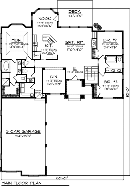 House Plan 73141 First Level Plan