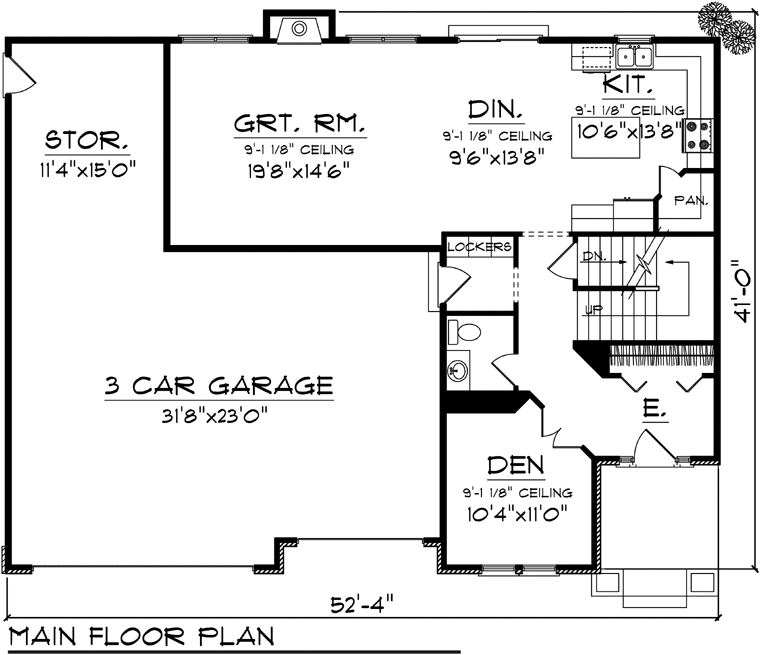 Prairie Style Traditional Level One of Plan 73144