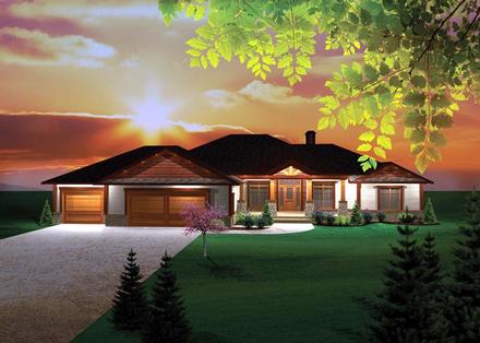 Craftsman Ranch Traditional Elevation of Plan 73147