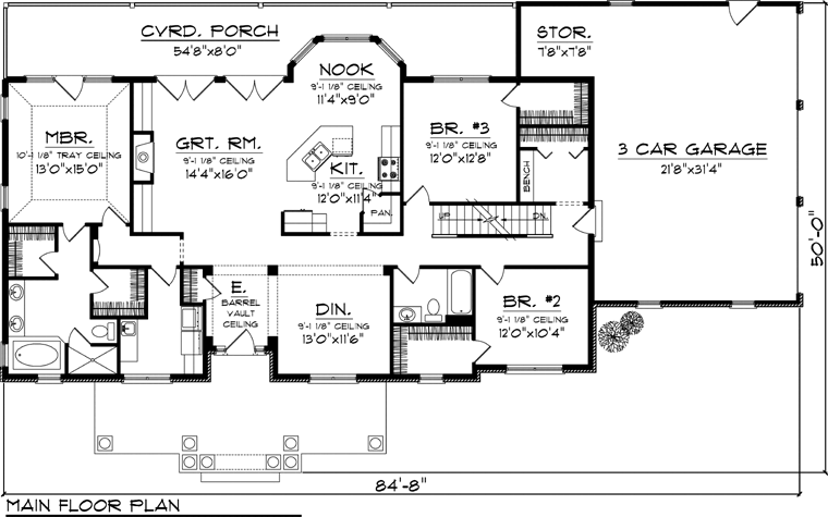 House Plan 73152 Level One