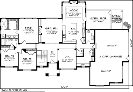 House Plan 73159 First Level Plan