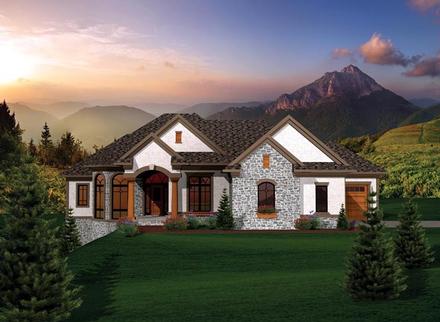 Ranch Elevation of Plan 73169