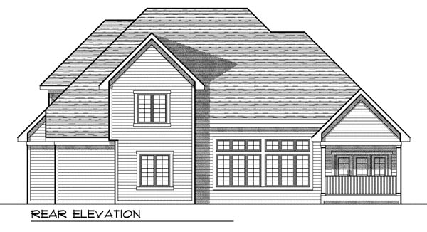 European Rear Elevation of Plan 73174