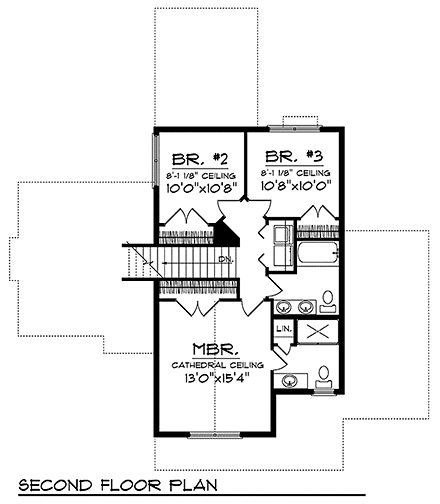 House Plan 73180 Second Level Plan