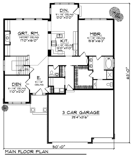 House Plan 73181 First Level Plan